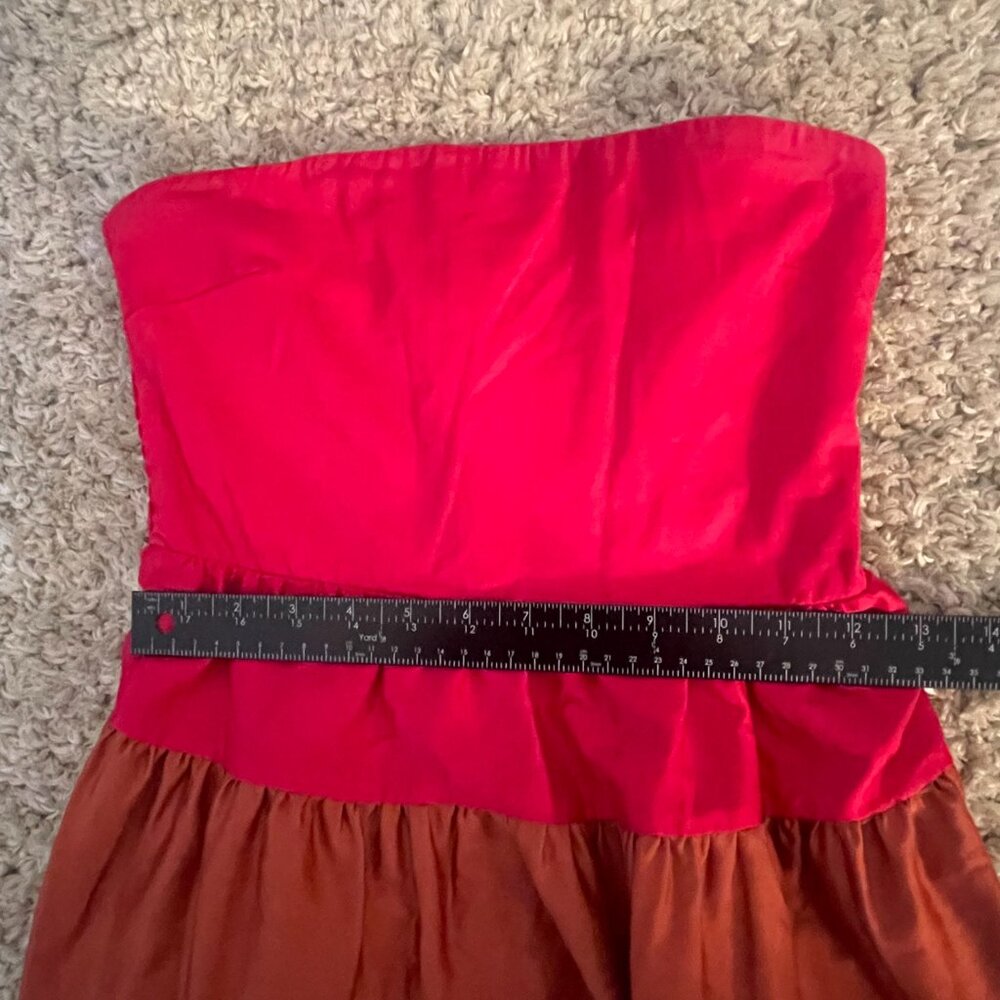 Forever 21 Strapless Pink Brown Colorblock Maxi Dress S - Picture 4 of 9